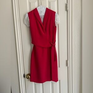 Jones New York Vibrant Red Wrap Silk Dress Petite